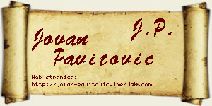 Jovan Pavitović vizit kartica